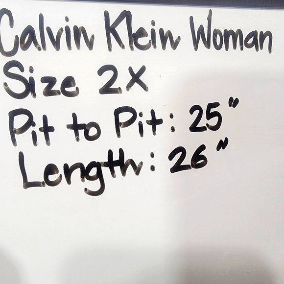 NEW WITH TAGS! Calvin Klein Women's Printed Blouse w/ Rouching Size 2X. #0526 - Picture 6 of 6